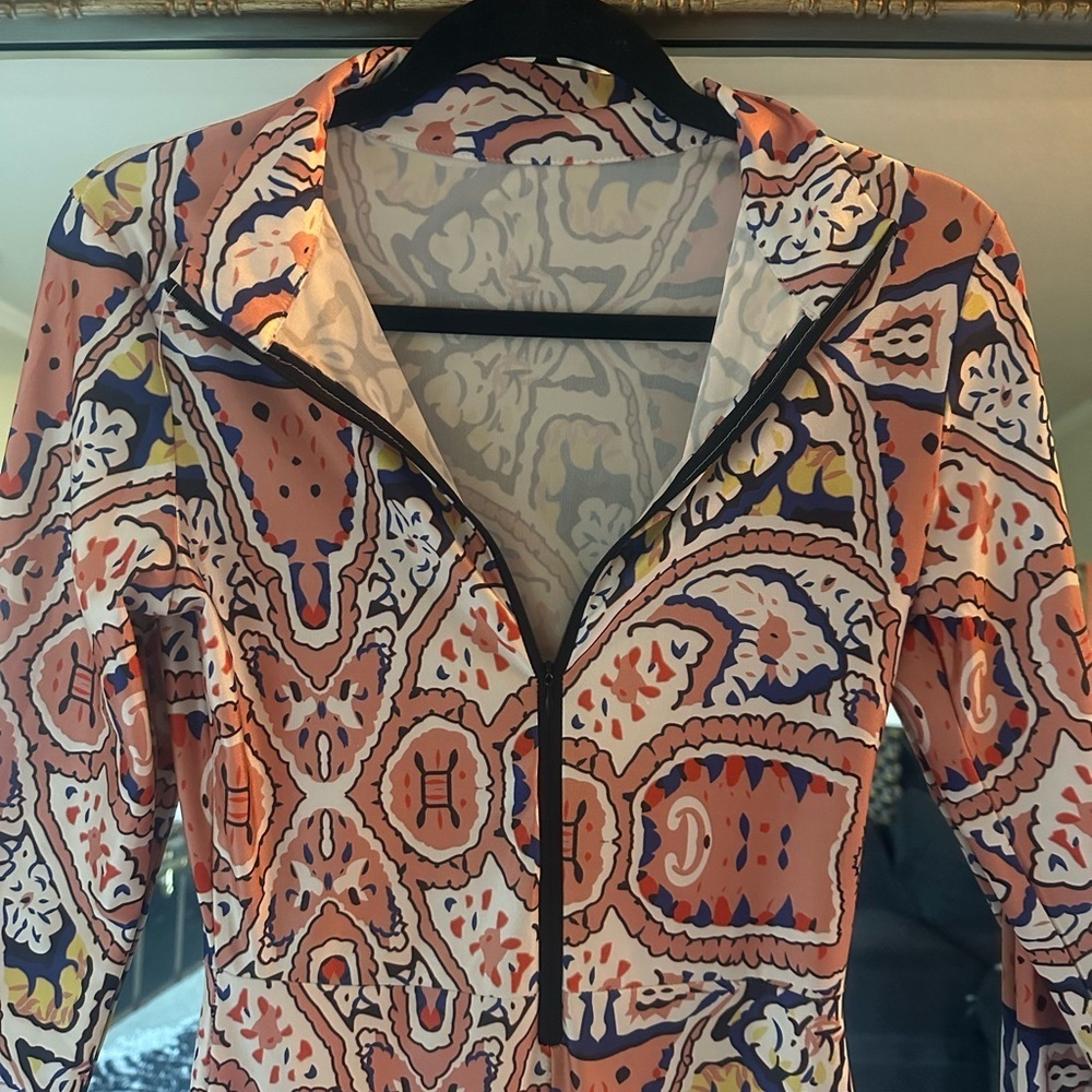 Colorful Paisley Print Jumpsuit Woman’s Size Large - Picture 5 of 5